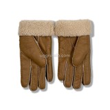 Купить UGG Женские Кожаные Перчатки Коричневые