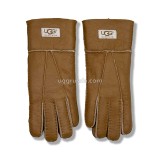 Купить UGG Женские Кожаные Перчатки Коричневые