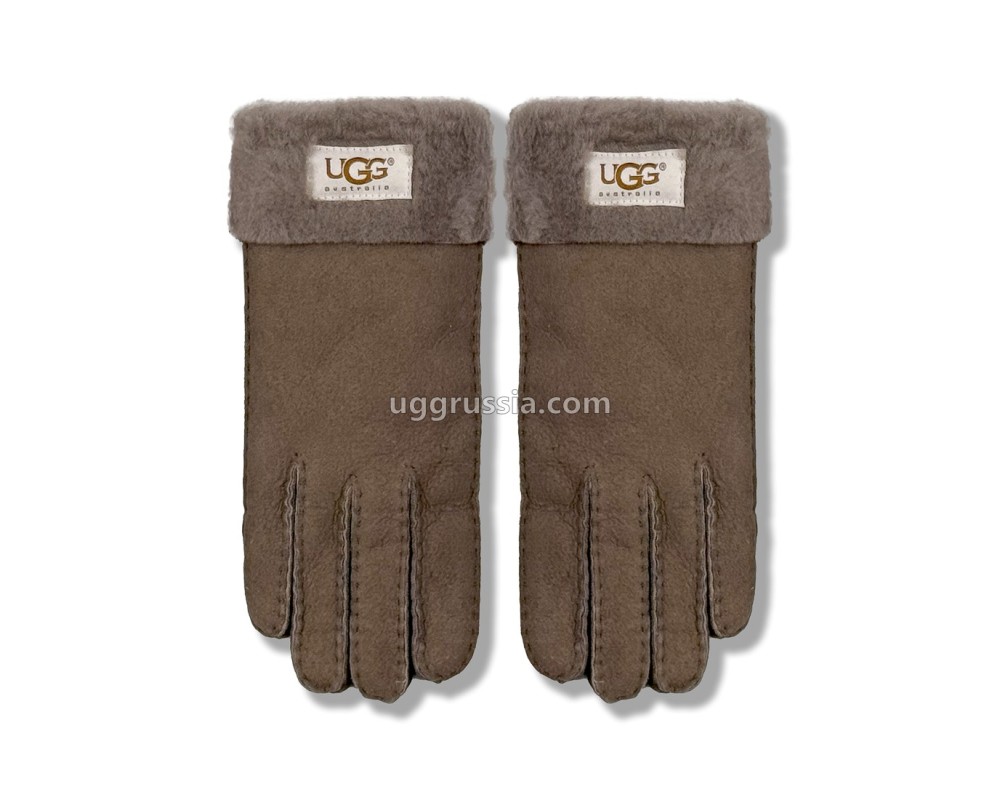 Купить UGG Перчатки Замшевые Женские Коричневые