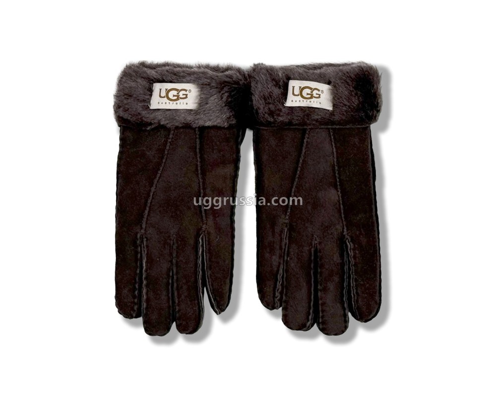 Купить UGG Перчатки Замшевые Женские Коричневые