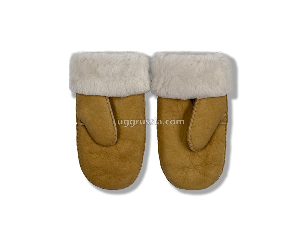 Купить UGG Варежки Кожаные Женские Коричневые