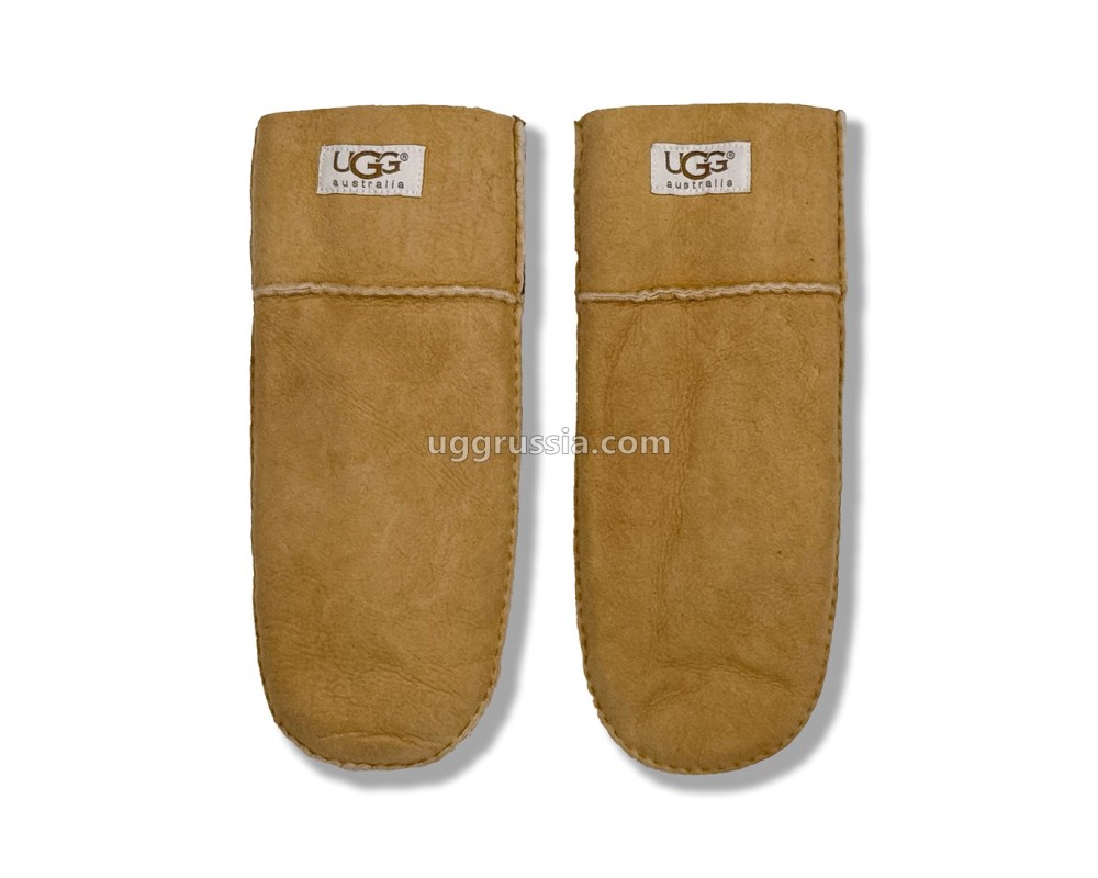Купить UGG Варежки Кожаные Женские Коричневые