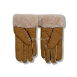 Купить UGG Перчатки Кожаные Женские Коричневые