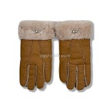 Купить UGG Перчатки Кожаные Женские Коричневые