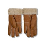 Купить UGG Перчатки Кожаные Женские Коричневые