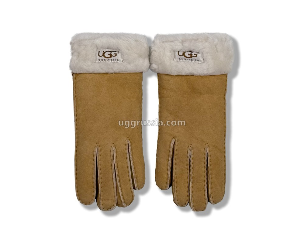 Купить UGG Перчатки Замшевые Женские Коричневые