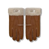 Купить UGG Перчатки Кожаные Женские Коричневые