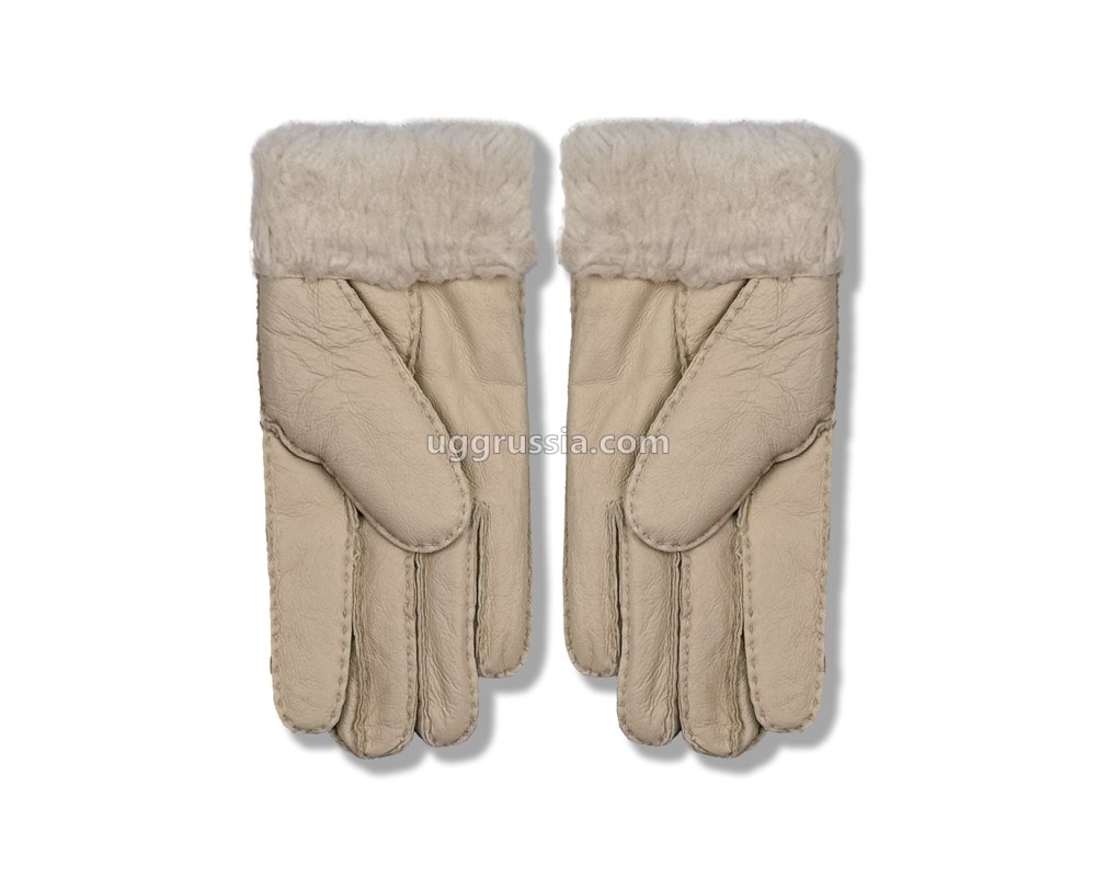 Купить UGG Перчатки Кожаные Женские Серые