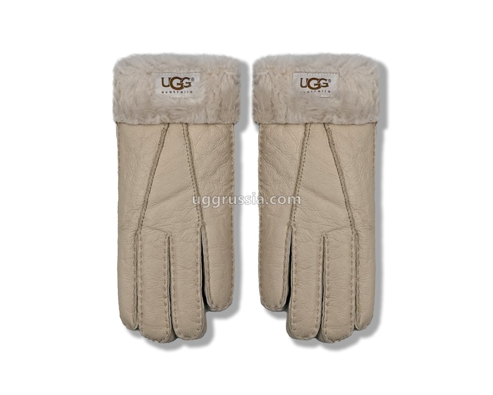 Купить UGG Перчатки Кожаные Женские Серые