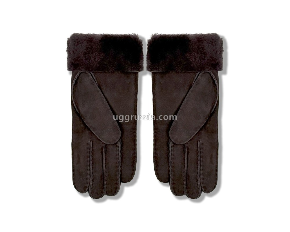 Купить UGG Перчатки Замшевые Женские Коричневые