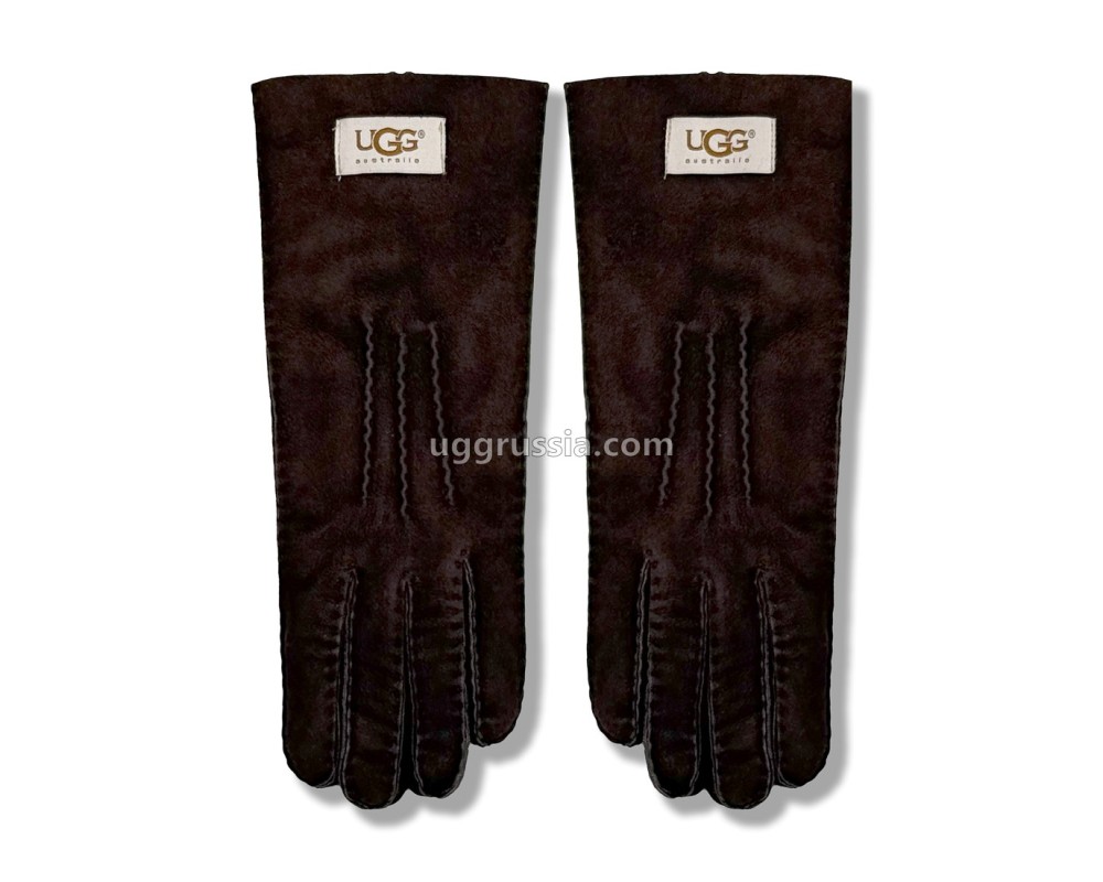 Купить UGG Перчатки Замшевые Женские Коричневые
