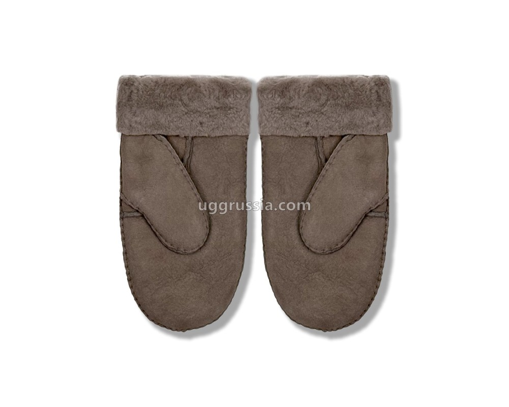 Купить UGG Варежки Кожаные Женские Серые