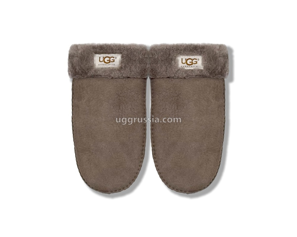 Купить UGG Варежки Кожаные Женские Серые