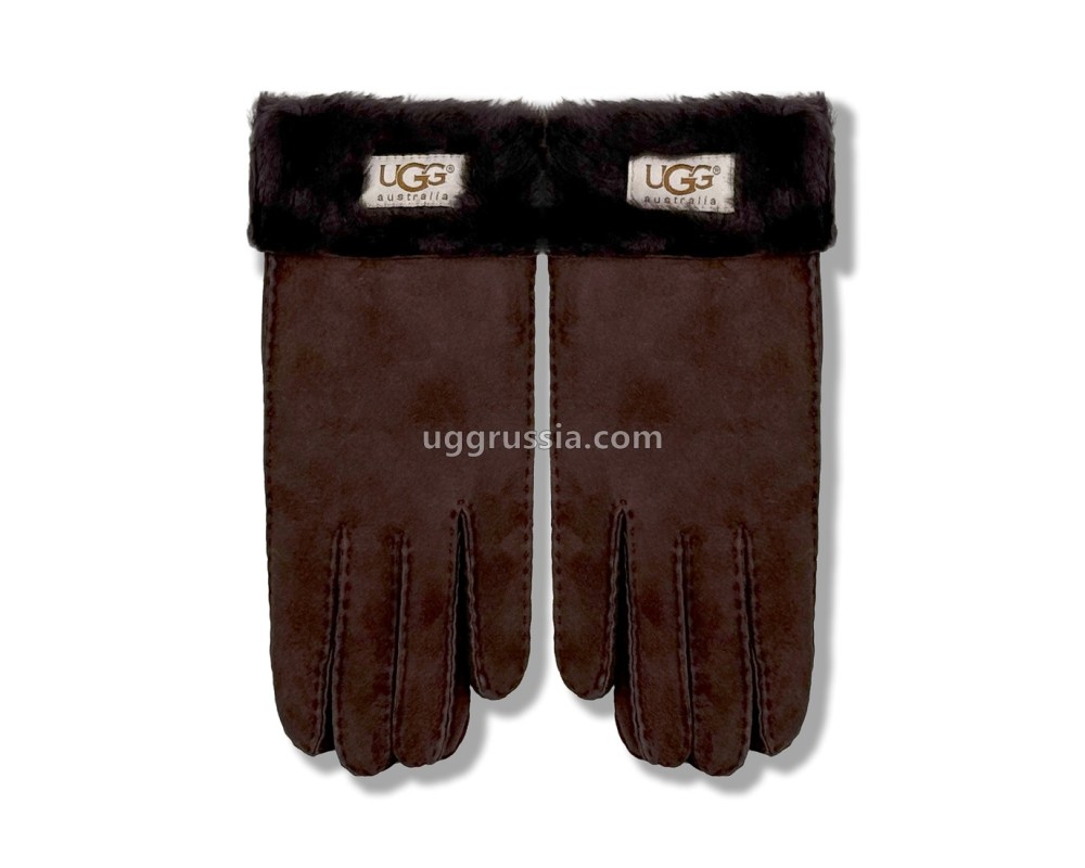 Купить UGG Перчатки Замшевые Женские Коричнеые