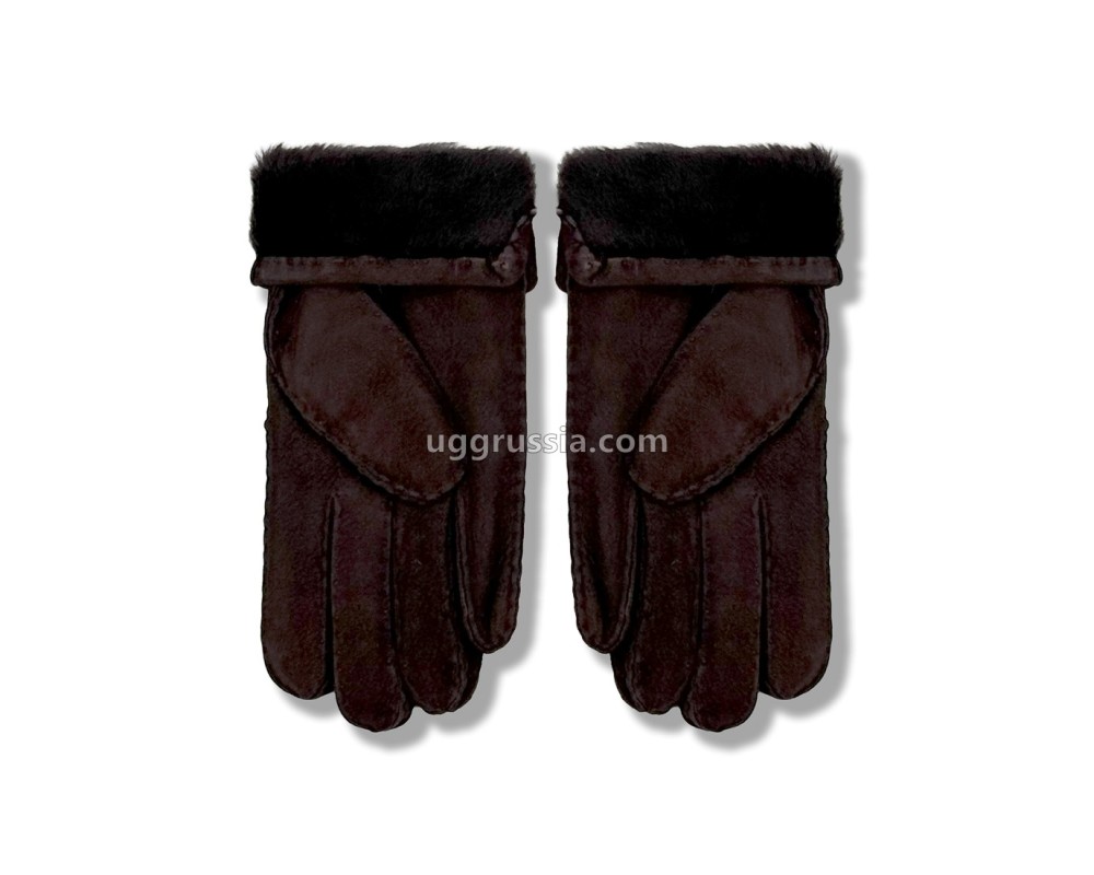 Купить UGG Перчатки Замшевые Женские Коричневые