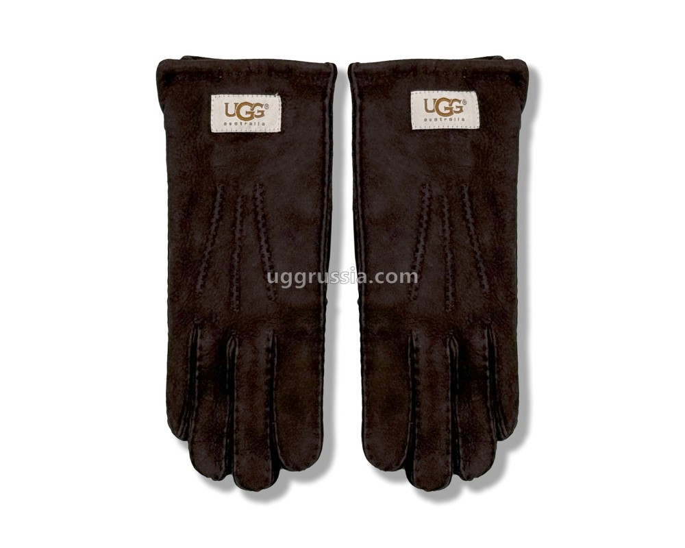Купить UGG Перчатки Замшевые Женские Коричневые