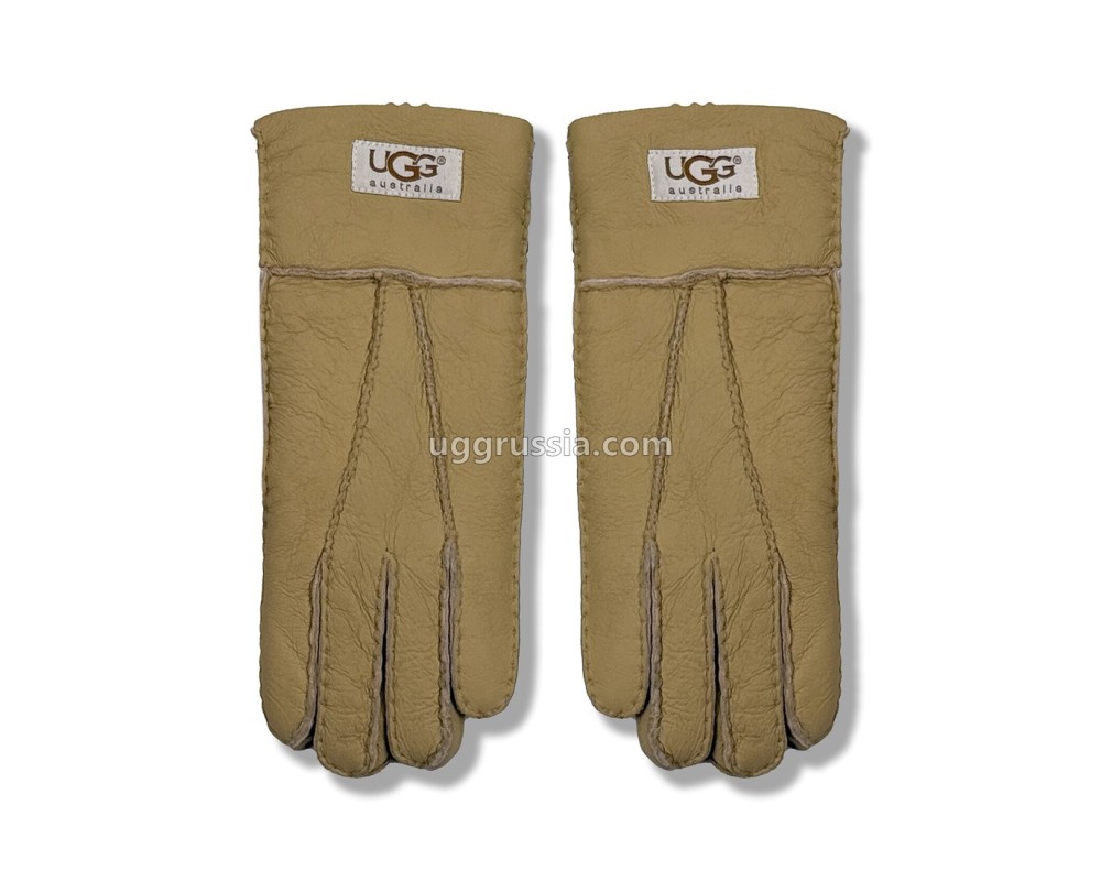 Купить UGG Перчатки Кожаные Женские Коричневые