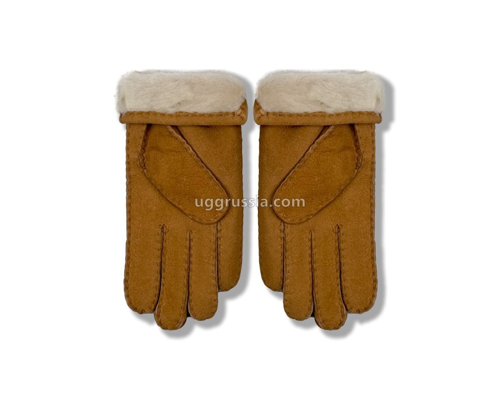Купить UGG Перчатки Замшевые Женские Коричневые