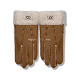 Купить UGG Перчатки Кожаные Женские Коричневые
