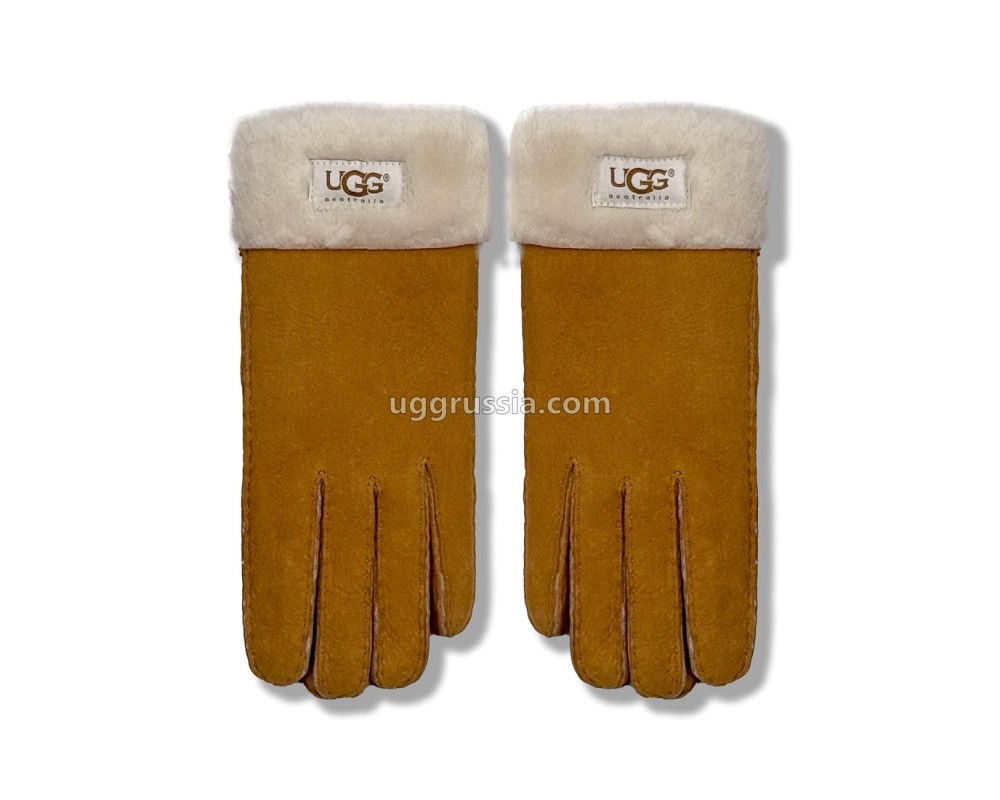 Купить UGG Перчатки Замшевые Женские Коричневые