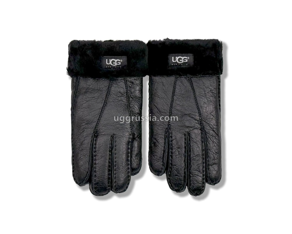 Купить UGG Перчатки Кожаные Мужские Черные
