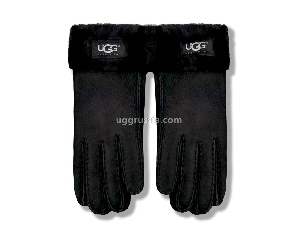 Купить UGG Перчатки Замшевые Мужские Черные
