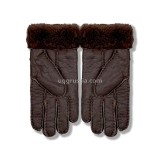 Купить UGG Перчатки Кожаные Мужские Коричневые