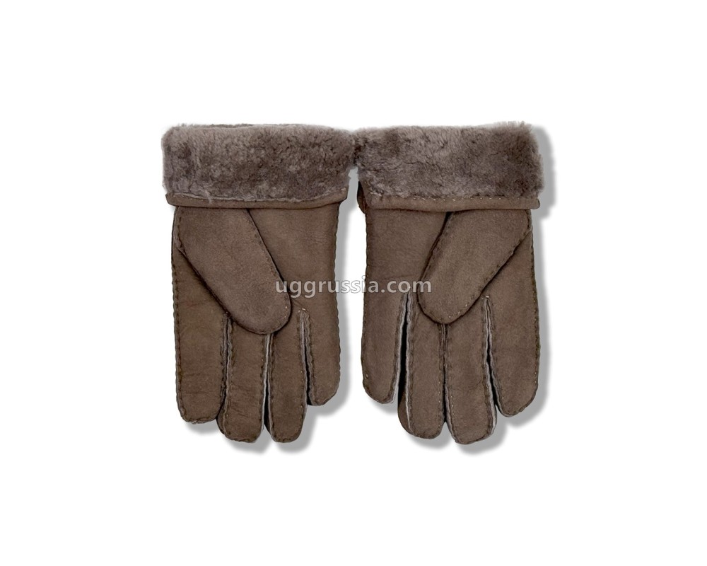 Купить UGG Перчатки Кожаные Мужские Коричневые