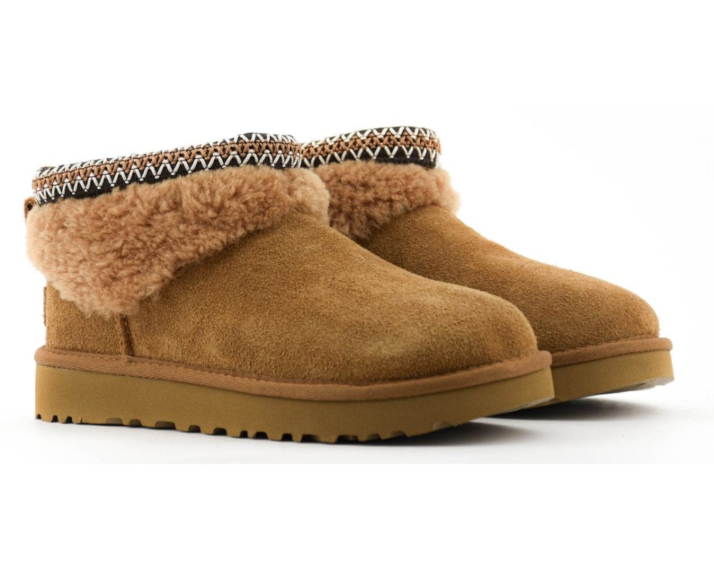 Купить UGG Ultra Mini Lack Maxi Curly Boot Chestnut
