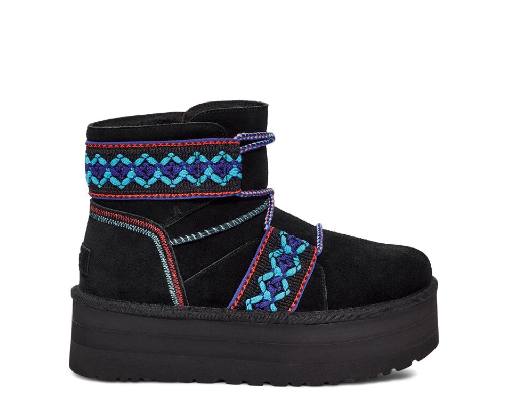 Купить UGG Classic Mini II Braid Platform Black