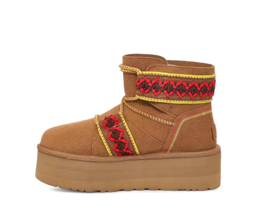 Купить UGG Classic Mini II Braid Platform Chestnut
