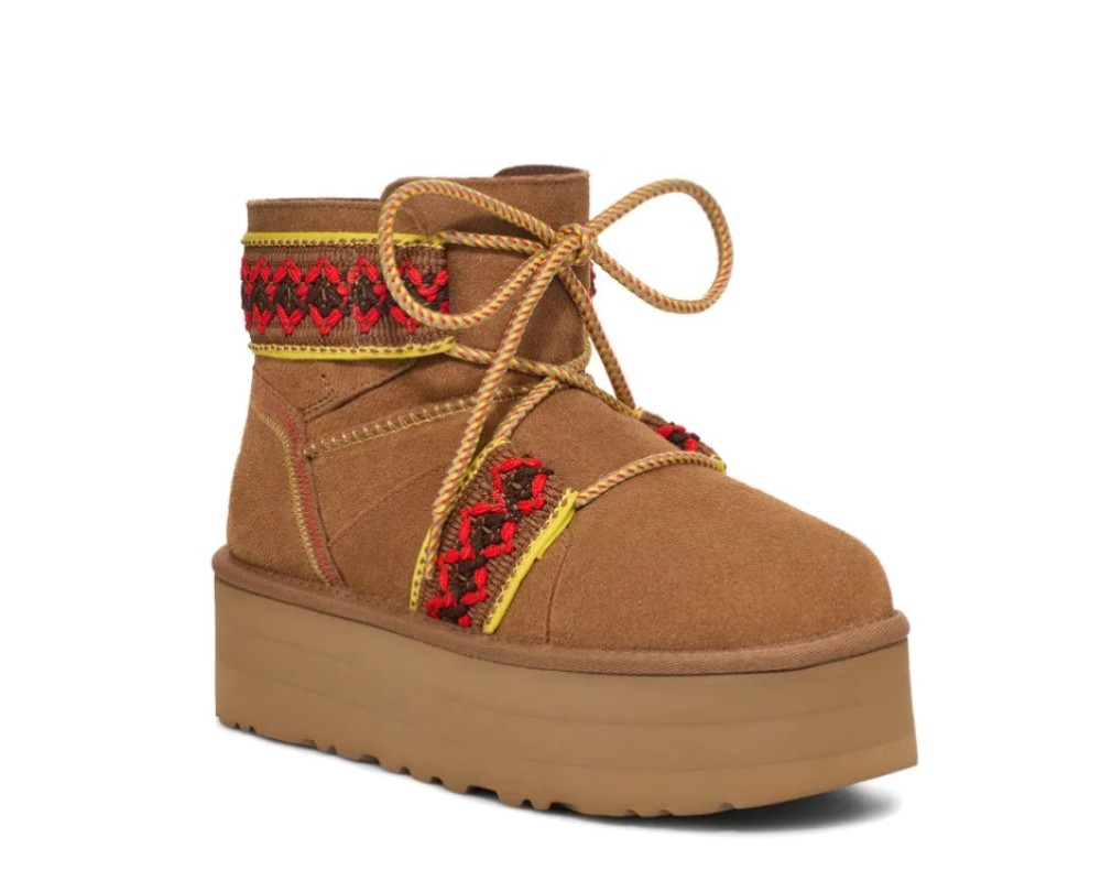 Купить UGG Classic Mini II Braid Platform Chestnut