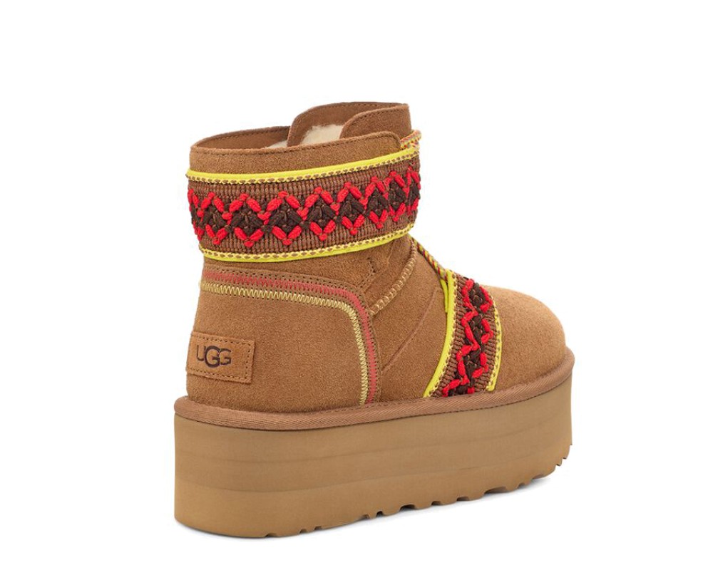 Купить UGG Classic Mini II Braid Platform Chestnut