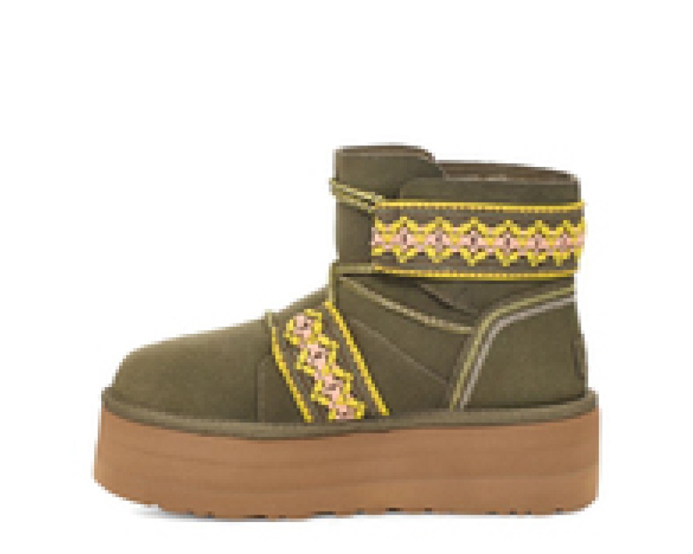 Купить UGG Classic Mini II Braid Platform Green