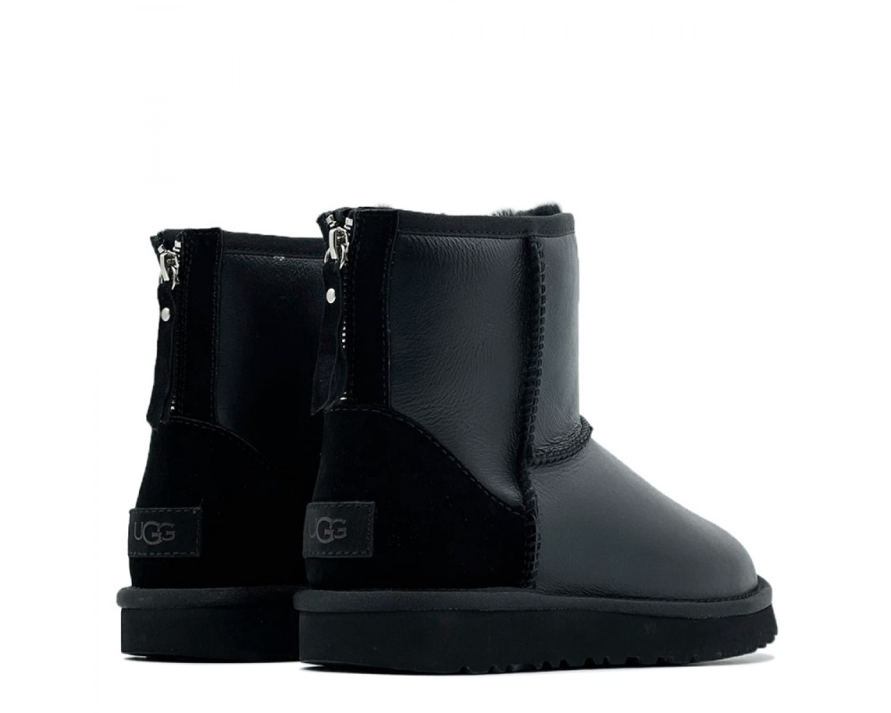 Купить UGG Classic Mini Zip Metallic Black (без камней)
