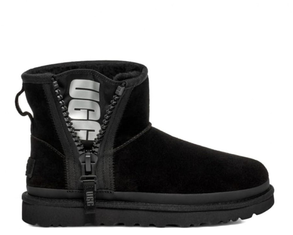 Купить UGG Classic Mini Zipper Tape Logo Boot Black