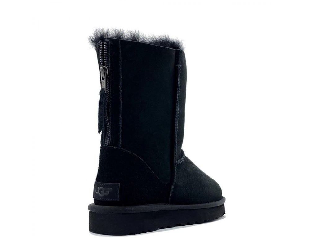 Купить UGG Classic Short Zip Black (Без Камней)