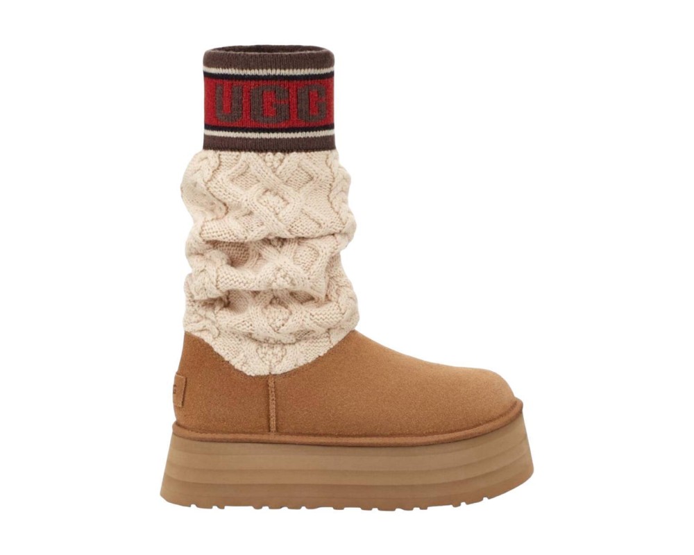 Купить UGG Classic Sweater Letter Chestnut