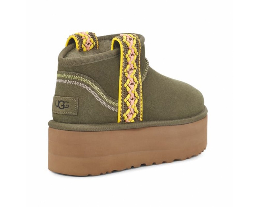 Купить UGG Classic Ultra Mini Braid Platform Burnt Olive