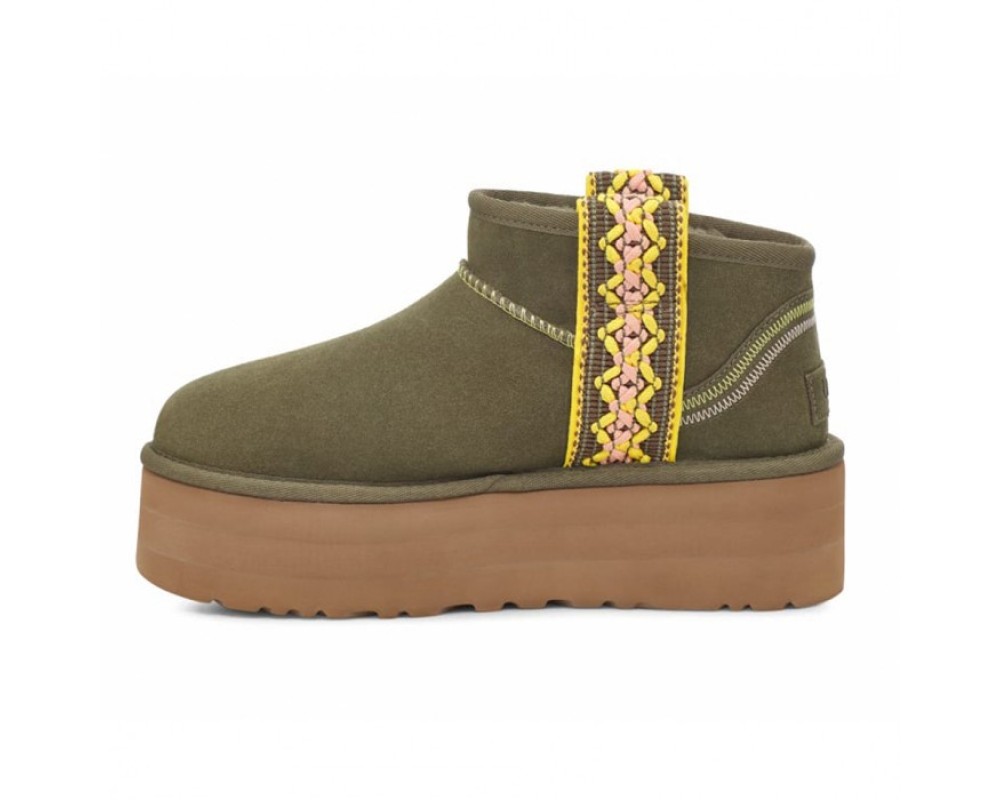 Купить UGG Classic Ultra Mini Braid Platform Burnt Olive