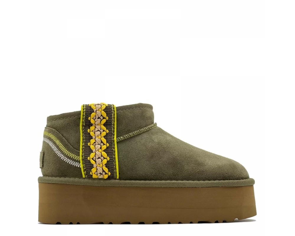 Купить UGG Classic Ultra Mini Braid Platform Burnt Olive