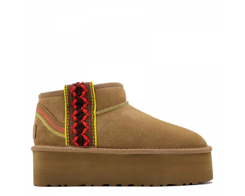 Купить UGG Classic Ultra Mini Braid Platform Chestnut