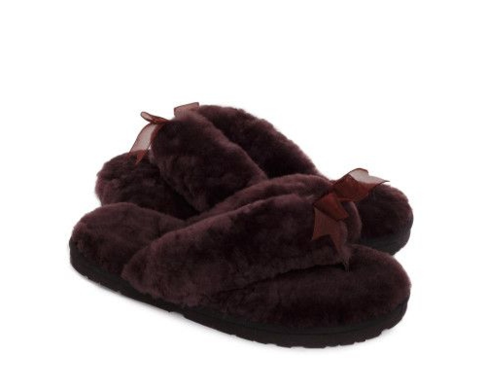 Купить UGG Fluff Flip Flop II Chocolate