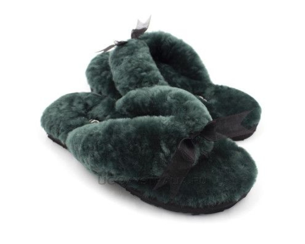 Купить UGG Fluff Flip Flop II Dark Green