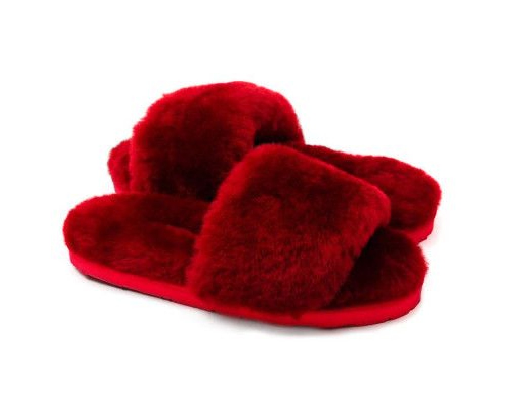 Купить UGG Fluff Slide Slippers Bordo