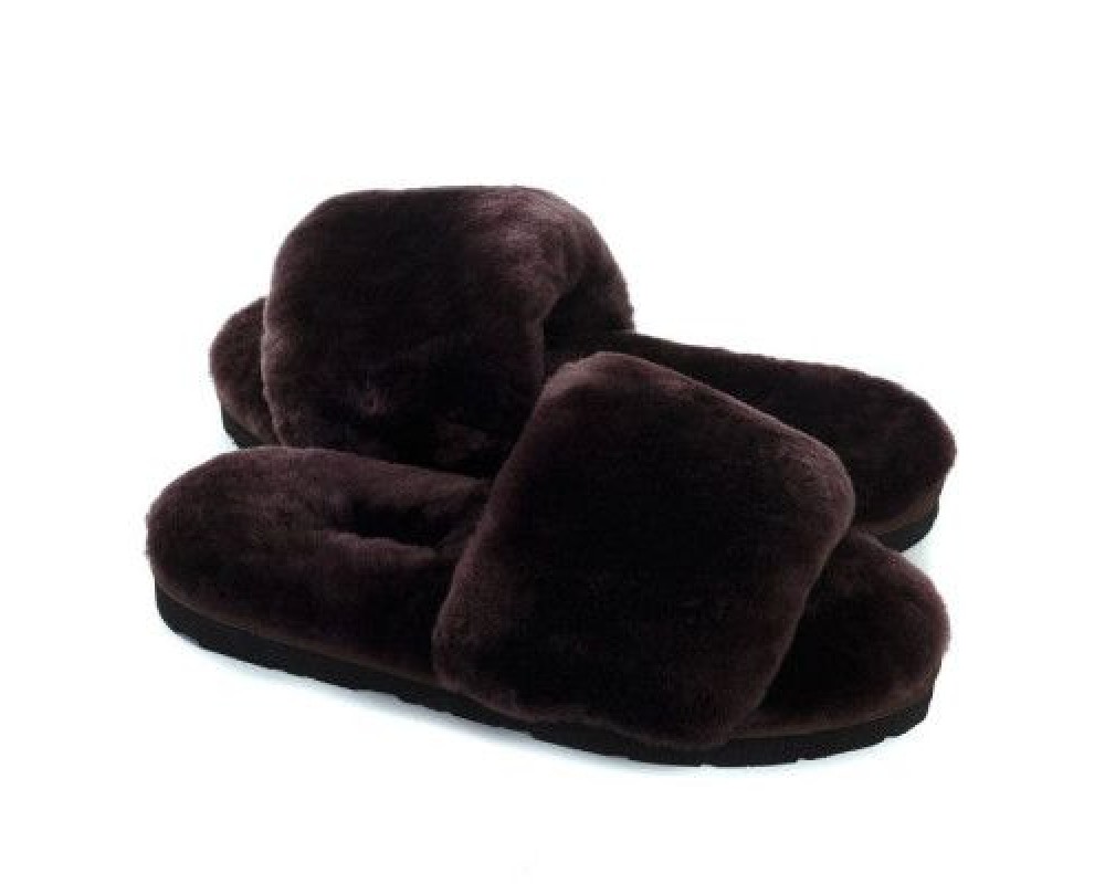 Купить UGG Fluff Slide Slippers Chocolate