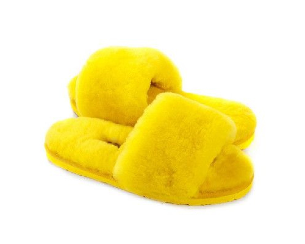 Купить UGG Fluff Slide Slippers Yellow