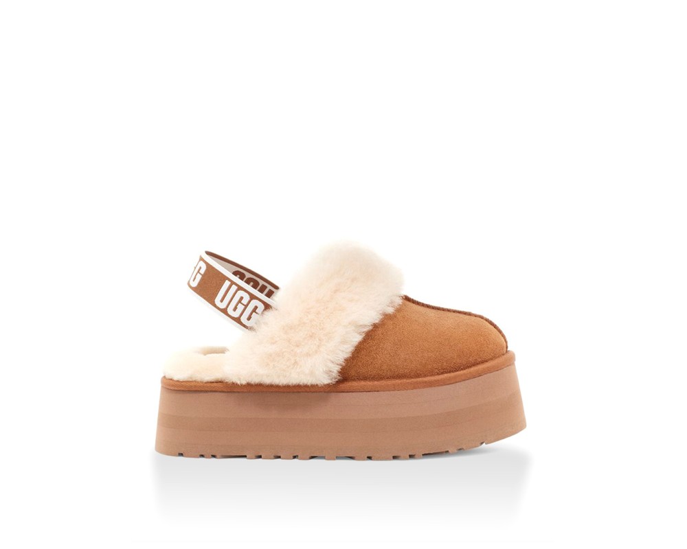 Купить UGG Funkette Suede Platform Chestnut