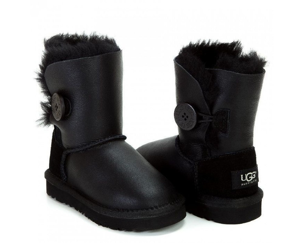 Купить UGG Kids Bailey Button Metallic Black