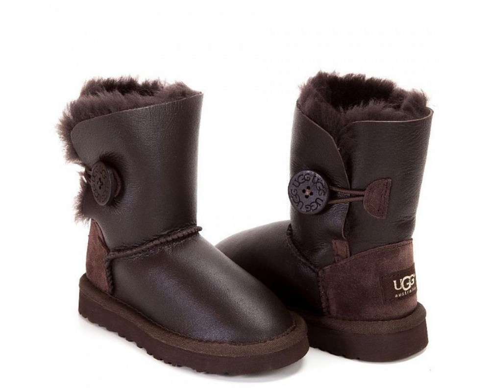 Купить UGG Kids Bailey Button Metallic Chocolate